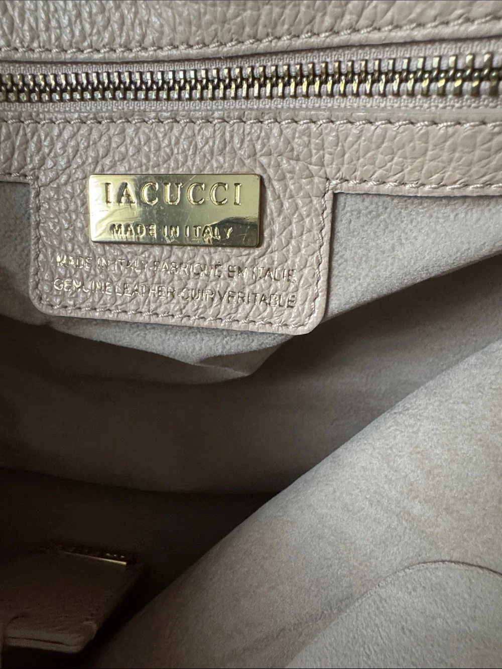 Blush Pink Pebbled Leather Satchel with Detachable Strap